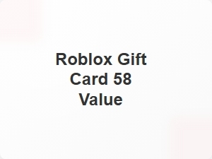 Roblox Gift Card 58 Value Code